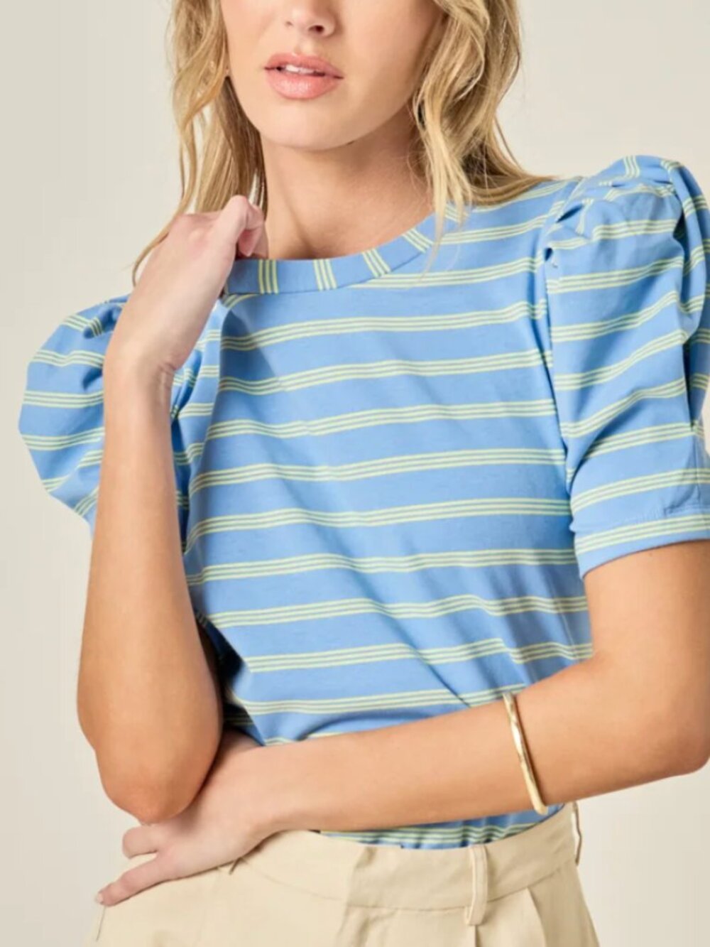 NWT English Factory Striped Knit Shirt Blue/Lime Sz L